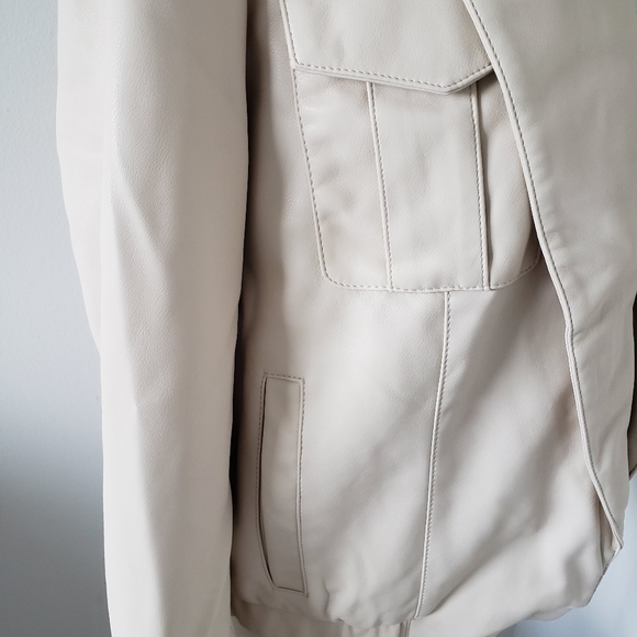 I.N.C international concepts womens faux leather jacket beige size medium - Picture 7 of 8